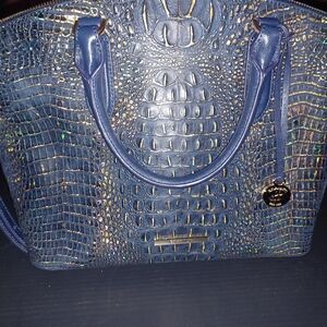 Brahmin Blue Crocodile Embossed Women's Bag